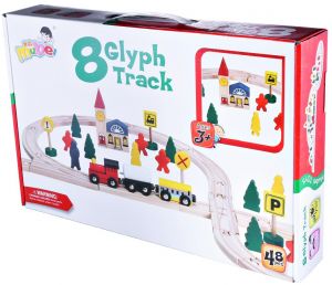 8Glyphe Piste piste en bois jouet enfants commencent démontage T voie ferrée